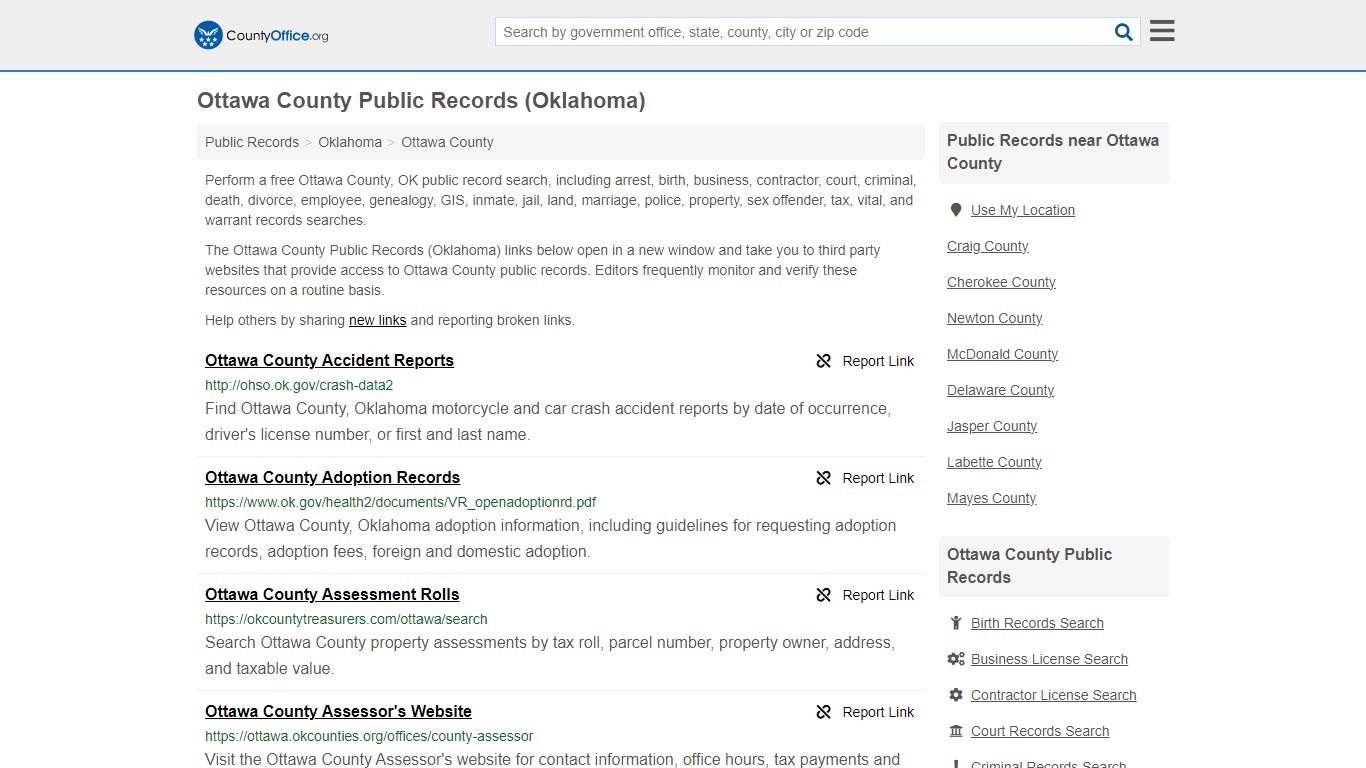 Public Records - Ottawa County, OK (Business, Criminal, GIS, Property ...